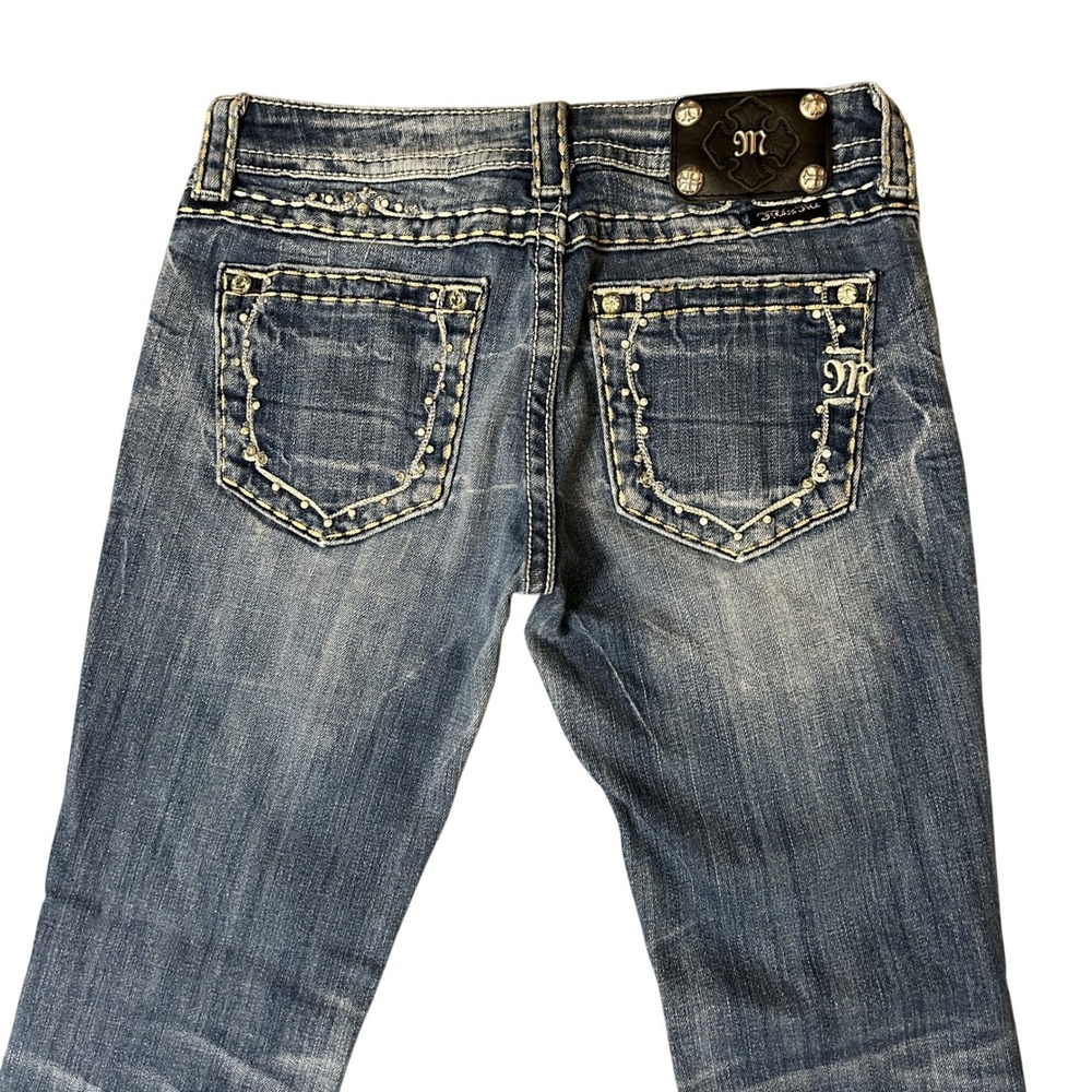 Miss Me Bootcut Jeans Womens 27 Blue Contrast Stitch Western Cowgirl 28x28